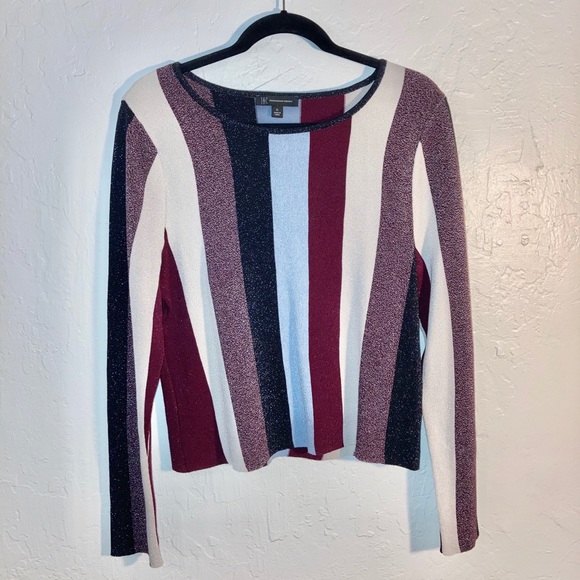 INC Metallic Striped Long Sleeve XL - Picture 1 of 4